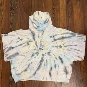 American Eagle  Soft Pullover Tie Dye Hoodie Women's L Large Blue Gray